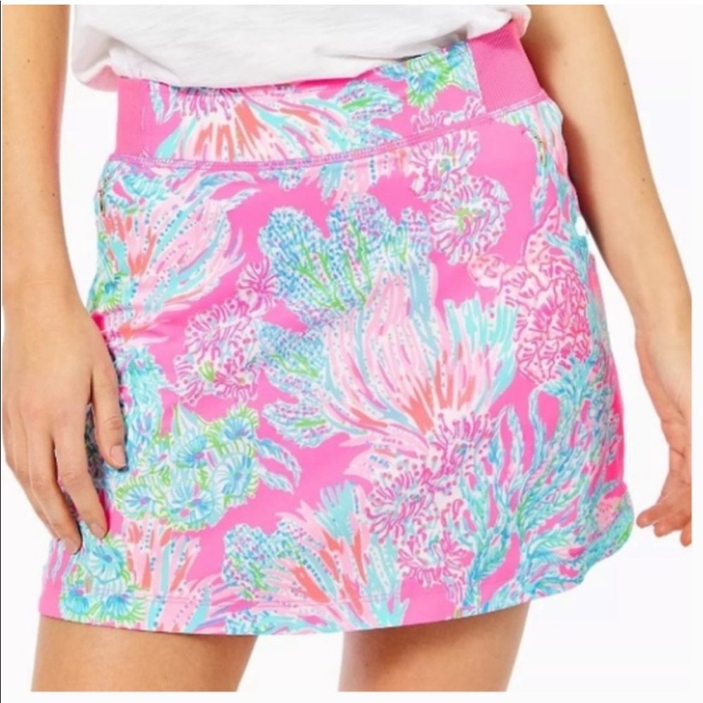 Lilly Pulitzer run around skort UPF 50 Prosecco pink
